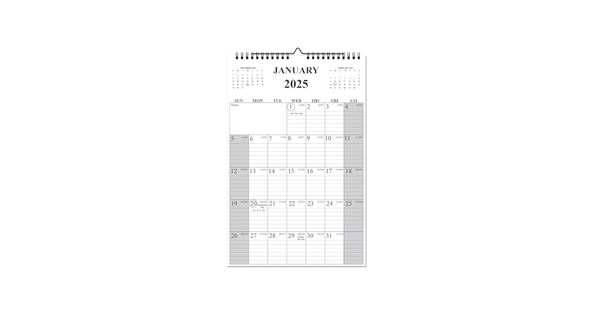 Amazon 2025 Wall Calendar Wall Calendar 2025 Calendar Wall Calendars From January To December Size 11 X 17 Spiral Binding Holidays Julian Dates Large Blocks Twin Wire Binding Hanging Hook Office Products