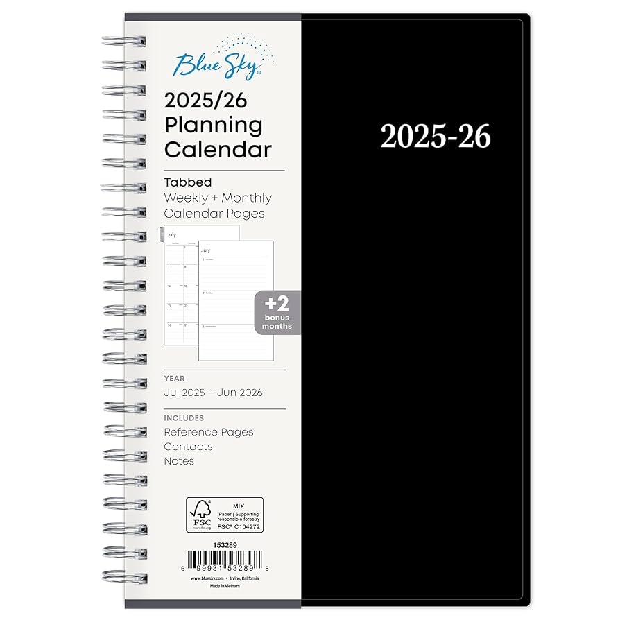 Amazon Blue Sky 2025 2026 Weekly And Monthly Academic Year Planner Calendar July 2025 June 2026 5 X 8 Flexible Cover Wirebound Laminated Tabs Enterprise Enterprise 2025 2026 5 X 8 Office Products