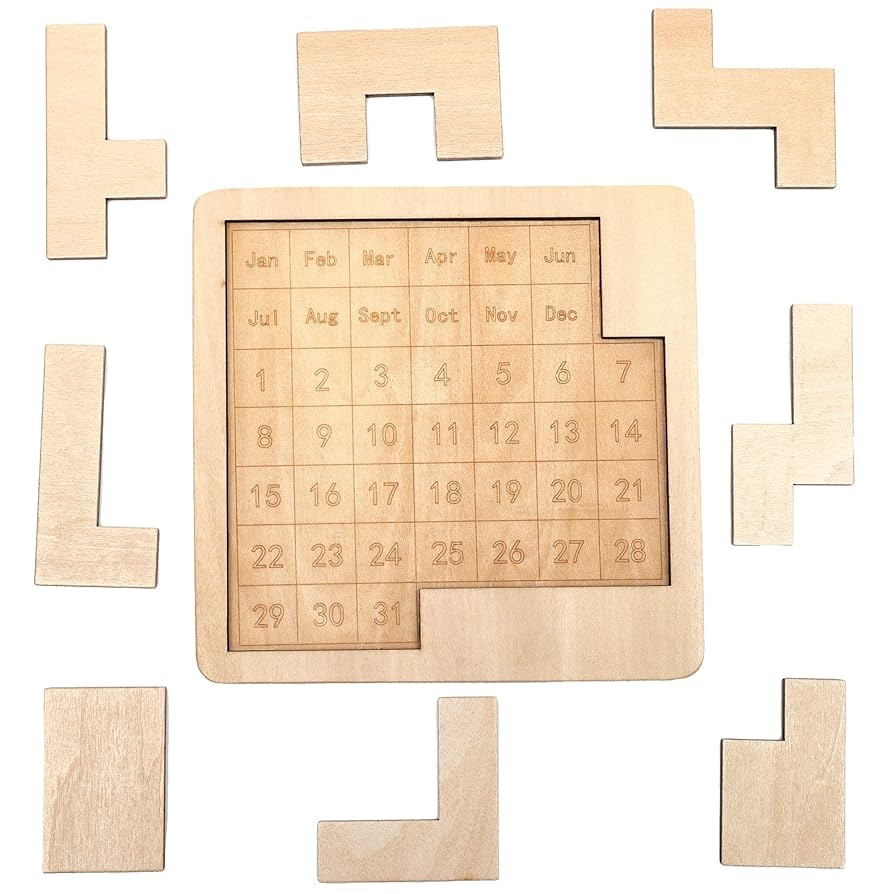 Amazon Daily Calendar Wooden Puzzle For Adults 365 Date Challenge Office Logic Game 1 Pack Toys Games