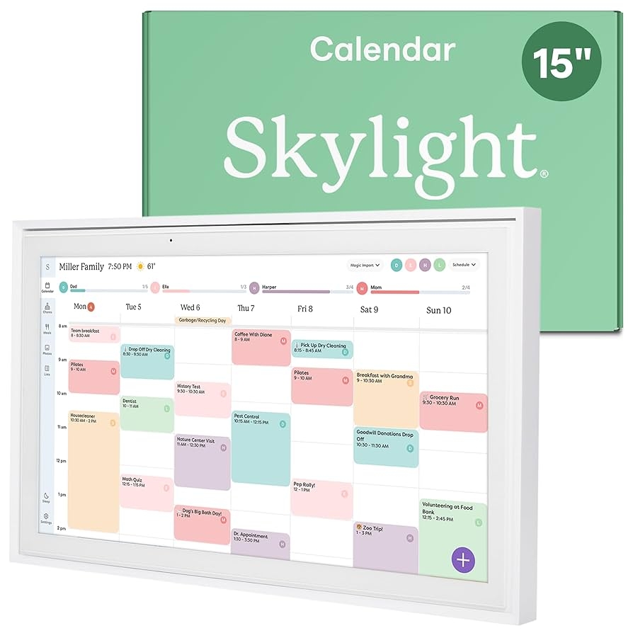 Amazon Skylight Calendar 15 inch Wall Planner Digital Calendar Chore Chart Smart Touchscreen Interactive Display For Family Schedules Wall Mount Included Great For Organizing Your 2025 Calendar Office Products