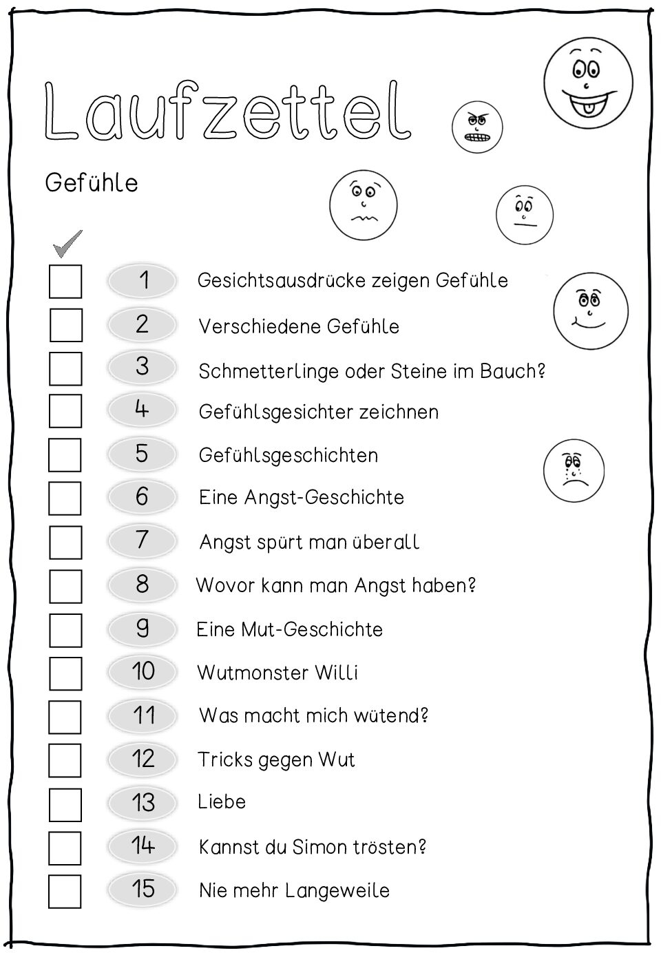 Arbeitsheft Gef hle 2 3 Klasse Schulwiesel
