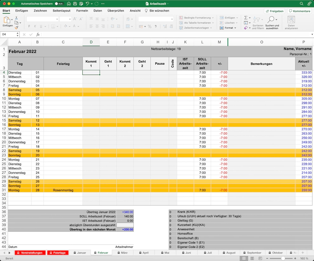 Arbeitszeiterfassung F r Excel Download COMPUTER BILD