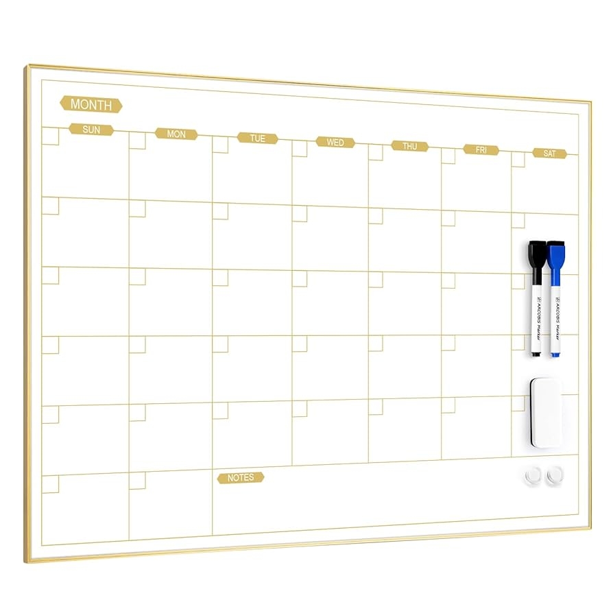 ARCOBIS Trockenl schbarer Kalender F r Die Wand 60 X 45 Cm Magnetischer Monatlicher Whiteboard Kalender Trocken Abwischbarer Tragbarer H ngender Whiteboard Planer F r To Do Liste Gold Amazon de B robedarf Schreibwaren