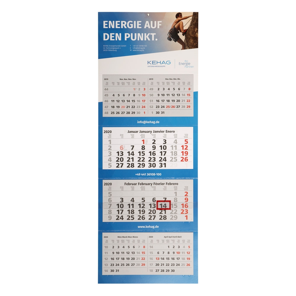 Auf Einen Blick 6 Monatskalender Multi Mit Firmenwerbung Bedruckt 4 sprachig Lerche