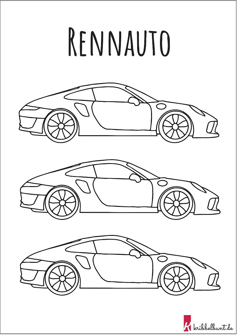 Ausmalbild Auto Malvorlagen Auto PDF Kribbelbunt