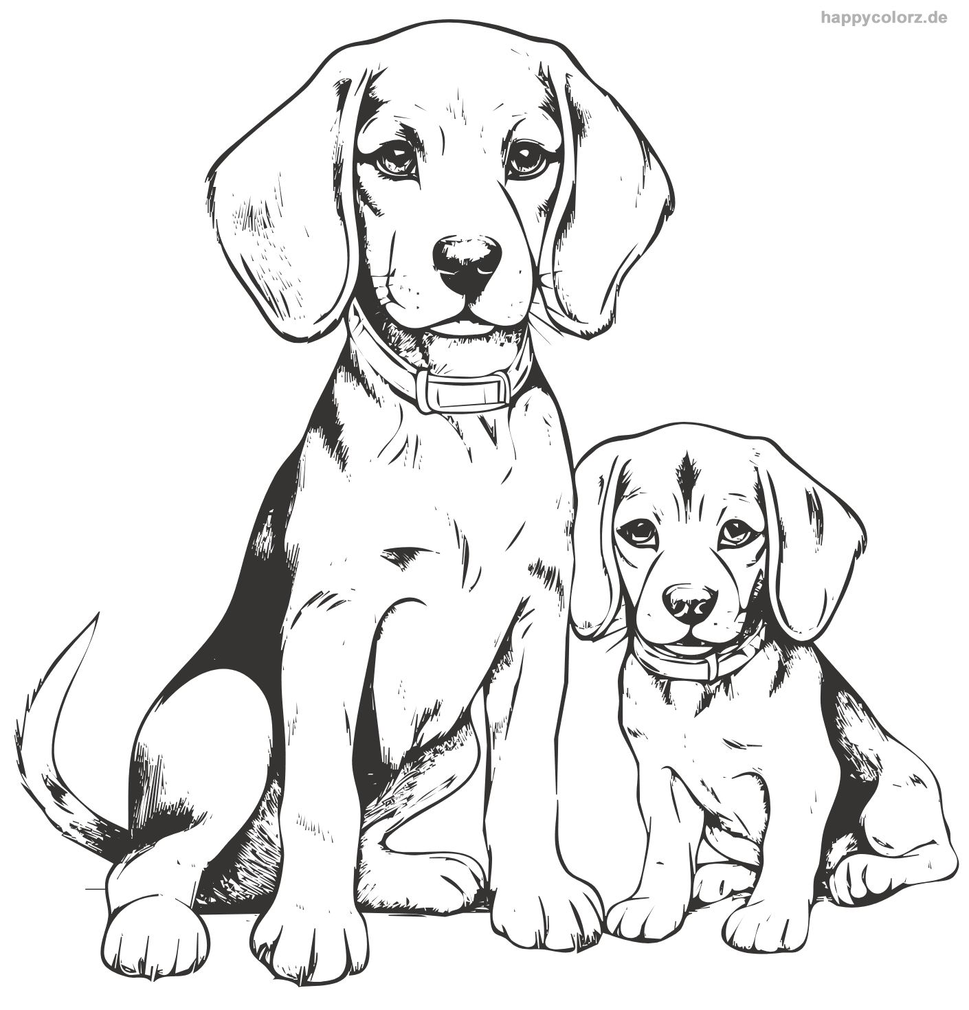 Ausmalbild Hund Kostenlos Malvorlage Hunde Www happycolorz de