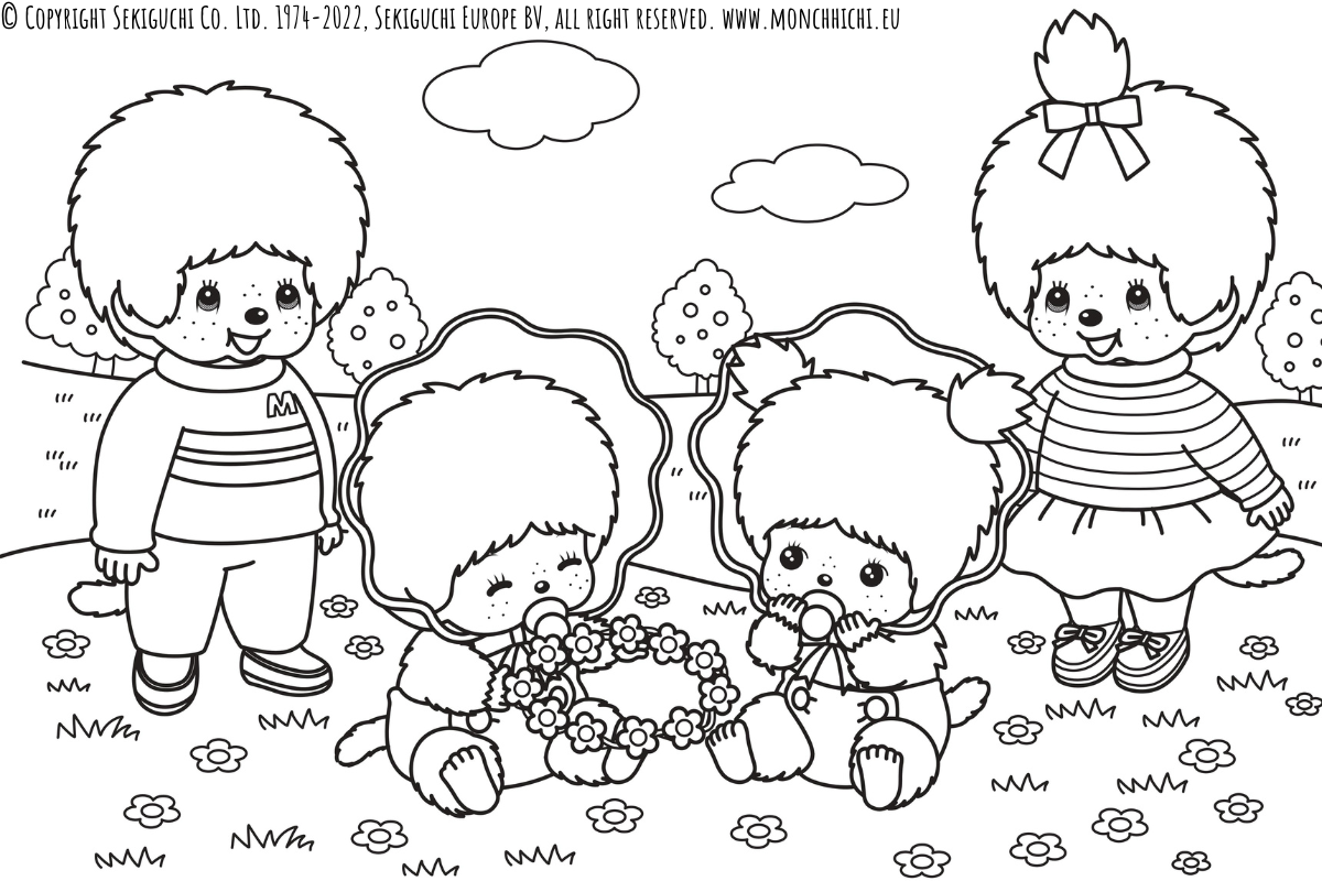 Ausmalbild Monchhichi Monchhichi Zum Ausmalen Kribbelbunt