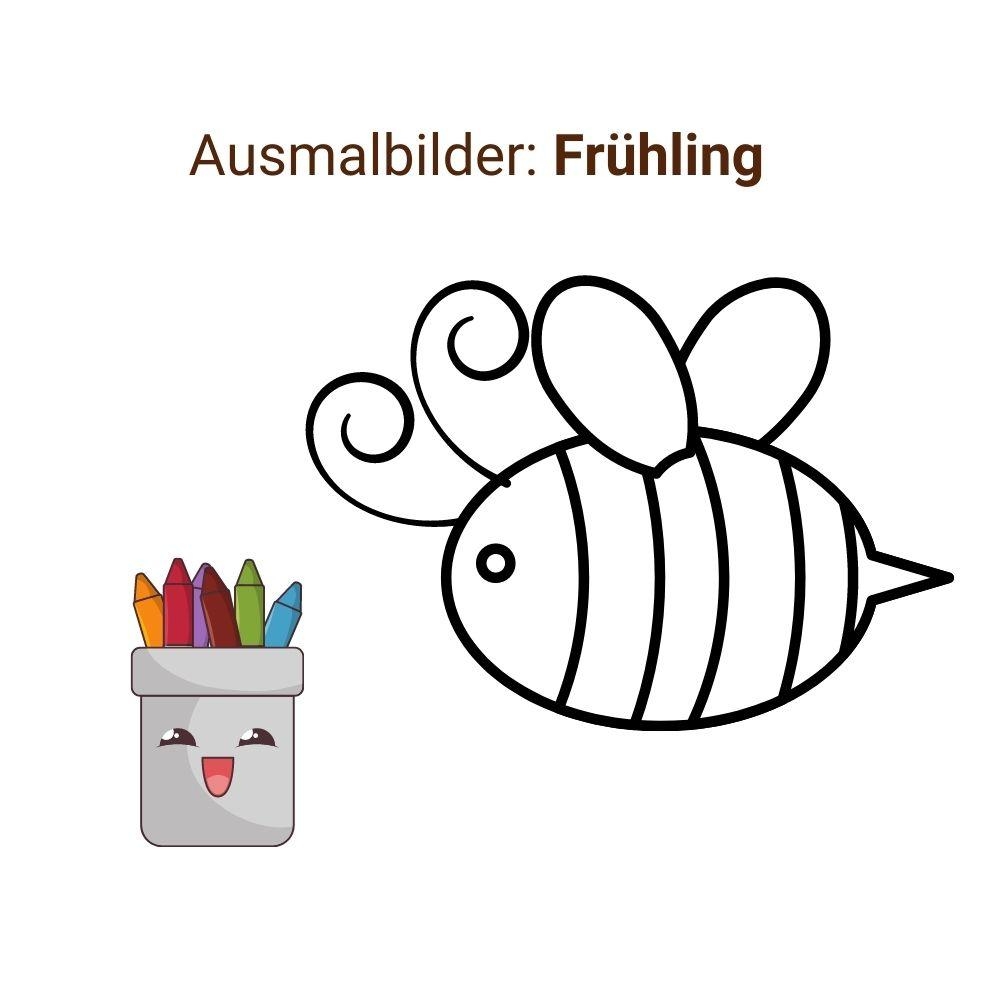 Ausmalbilder Malvorlagen Kinder Fr hling Bienen Ausdrucken Kostenlos
