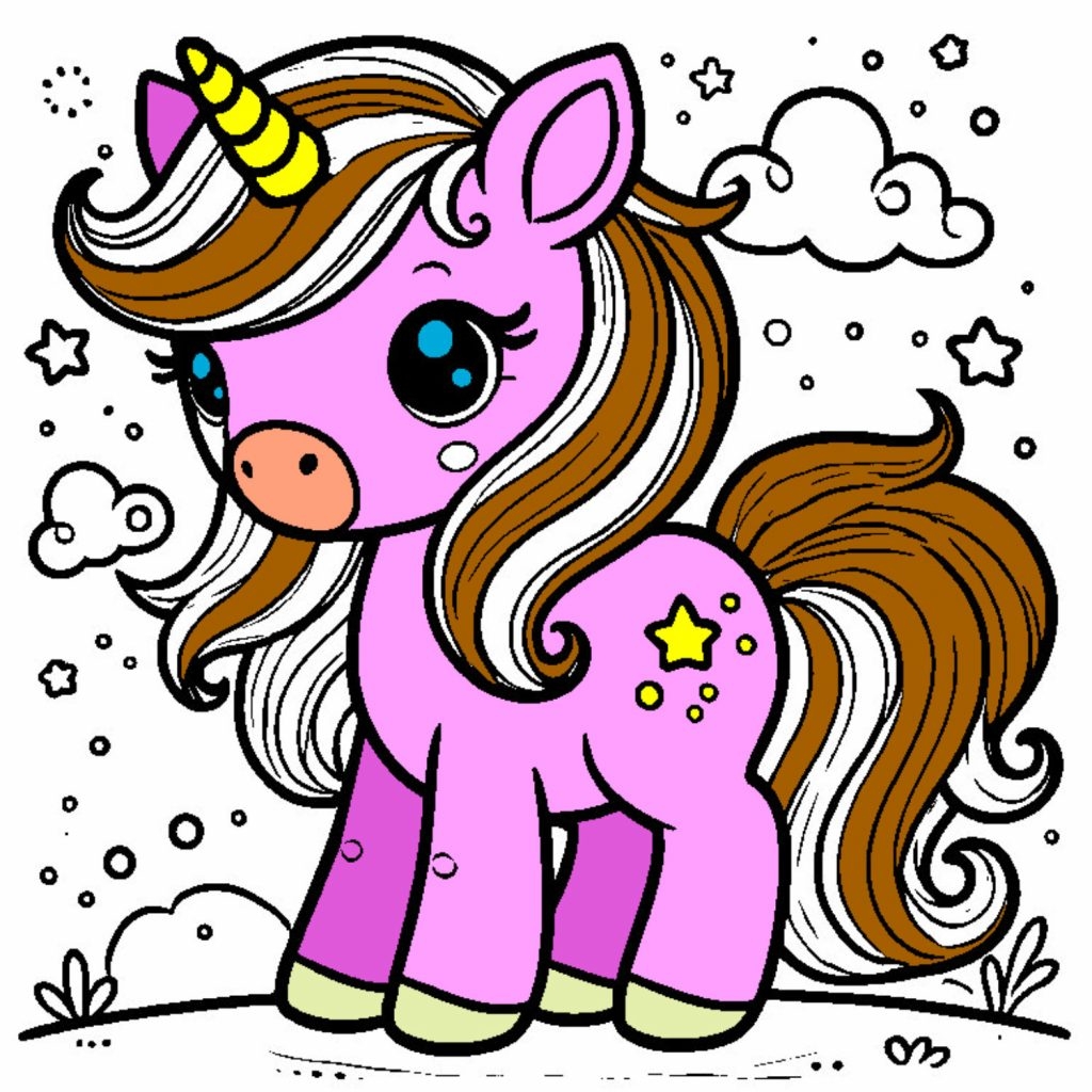 Ausmalbilder Pony F r Kinder Geschenkissimo