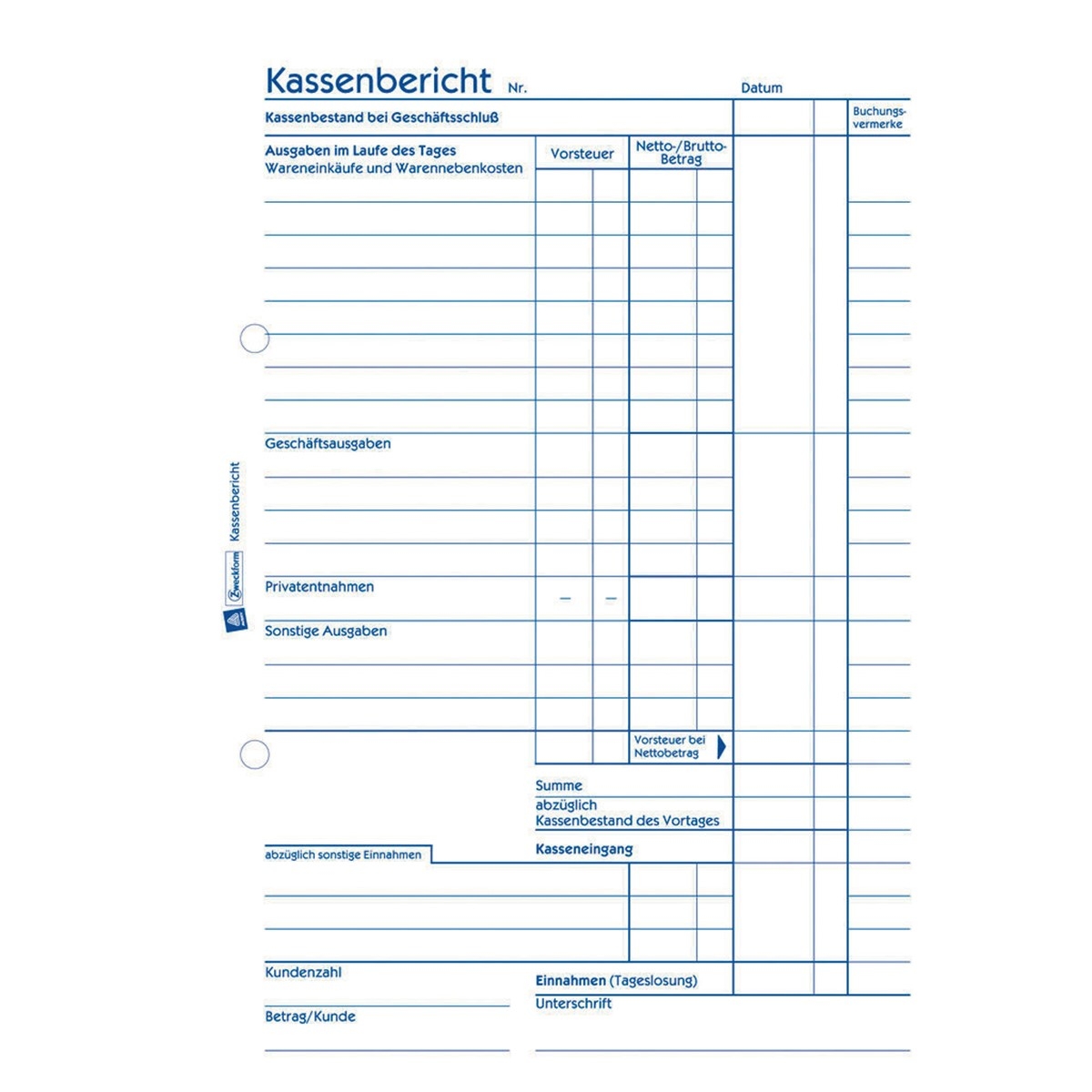 Kassenbericht Vorlage Kostenlos PDF