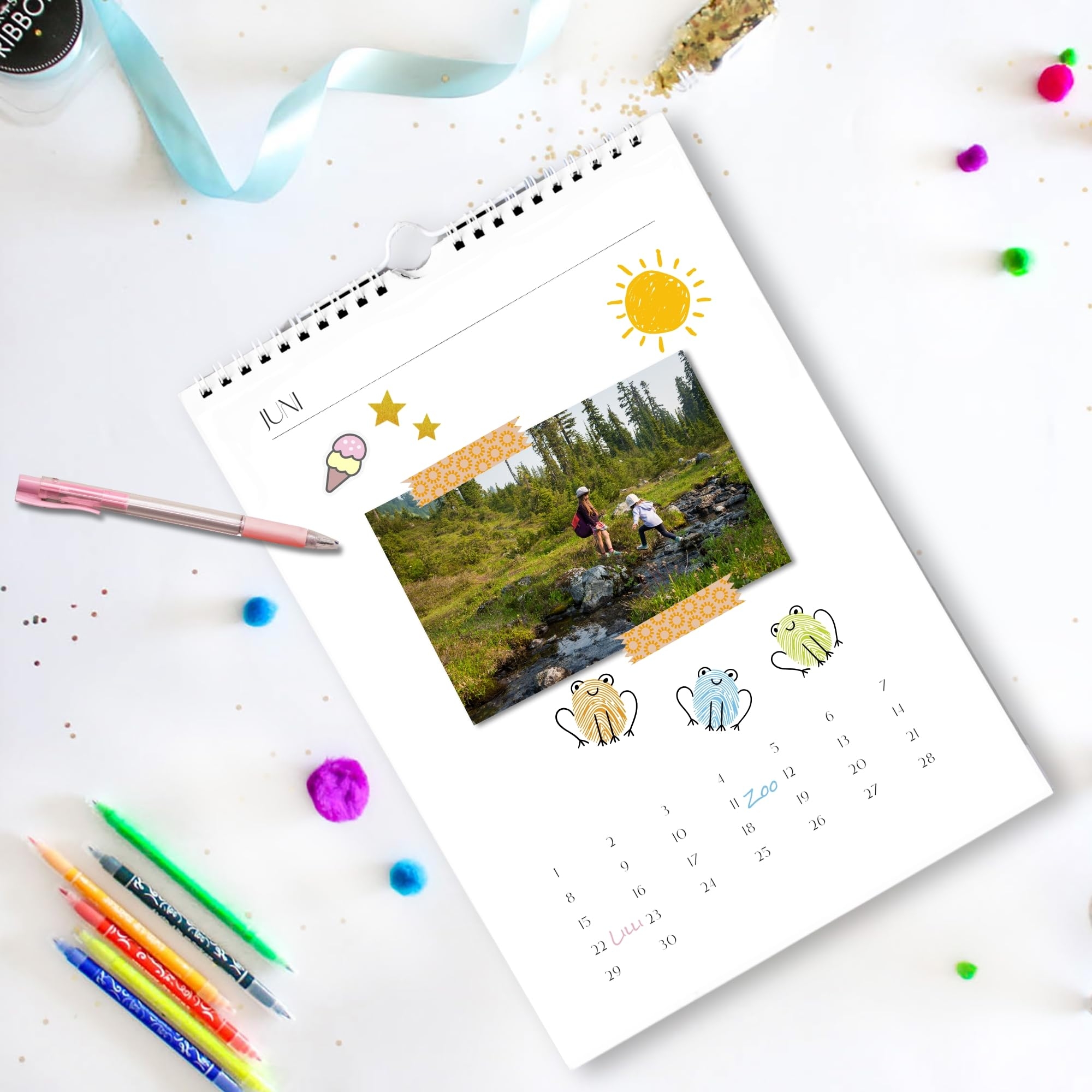 Bastelkalender A4 Blanko I Kalender Zum Selbstgestalten Jahresunabh nging Schlichter DIY Fotokalender Amazon de B robedarf Schreibwaren