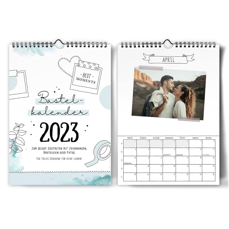 Bastelkalender Din A4 Zum Selbst Gestalten 2023 Wandkalender Zum Aufh ngen Jahreskalender Mit Monats bersicht Fotokalender Zum Basteln Und Beschriften Tolles Geschenk Amazon de B robedarf Schreibwaren