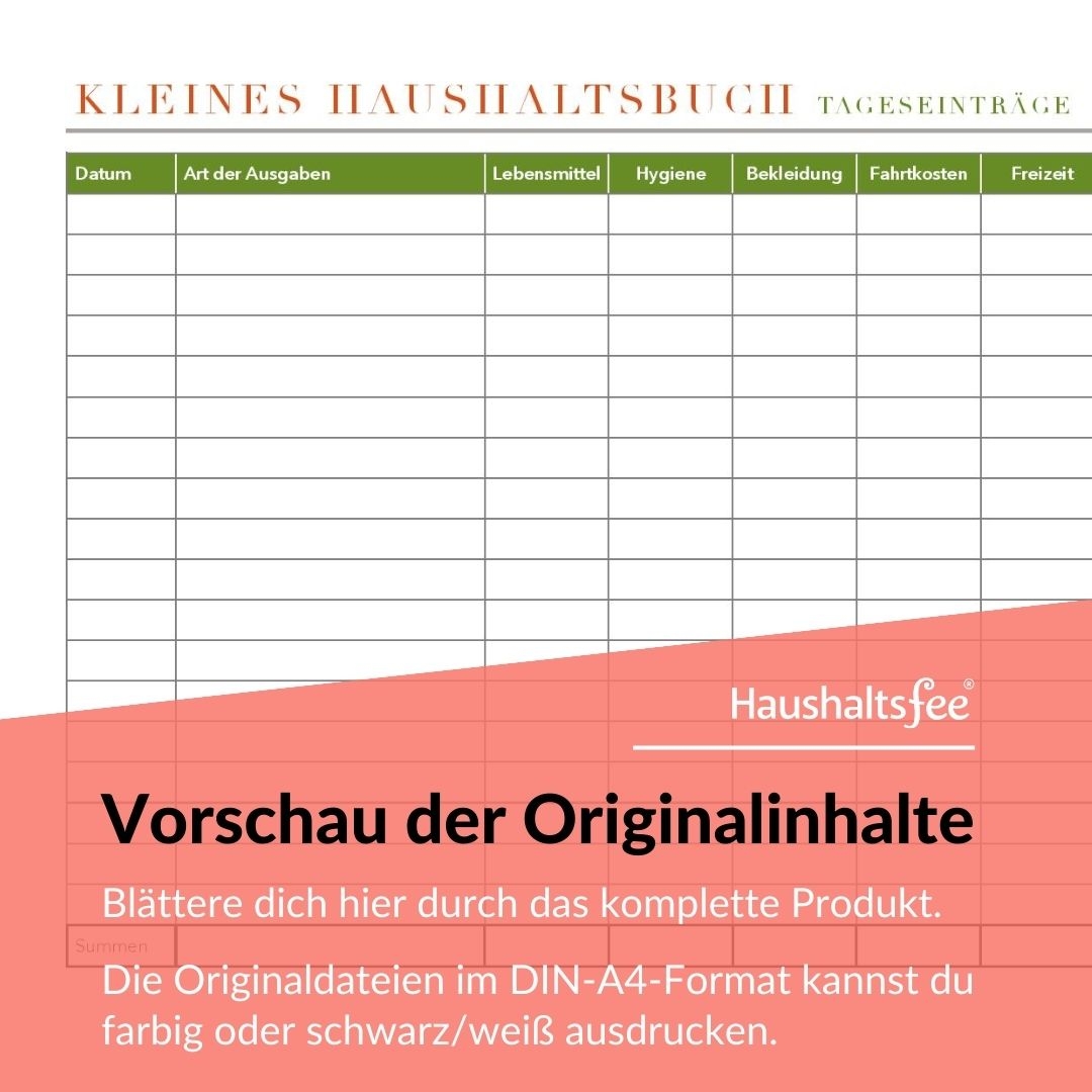 Haushaltsbuch Kostenlos Zum Ausdrucken