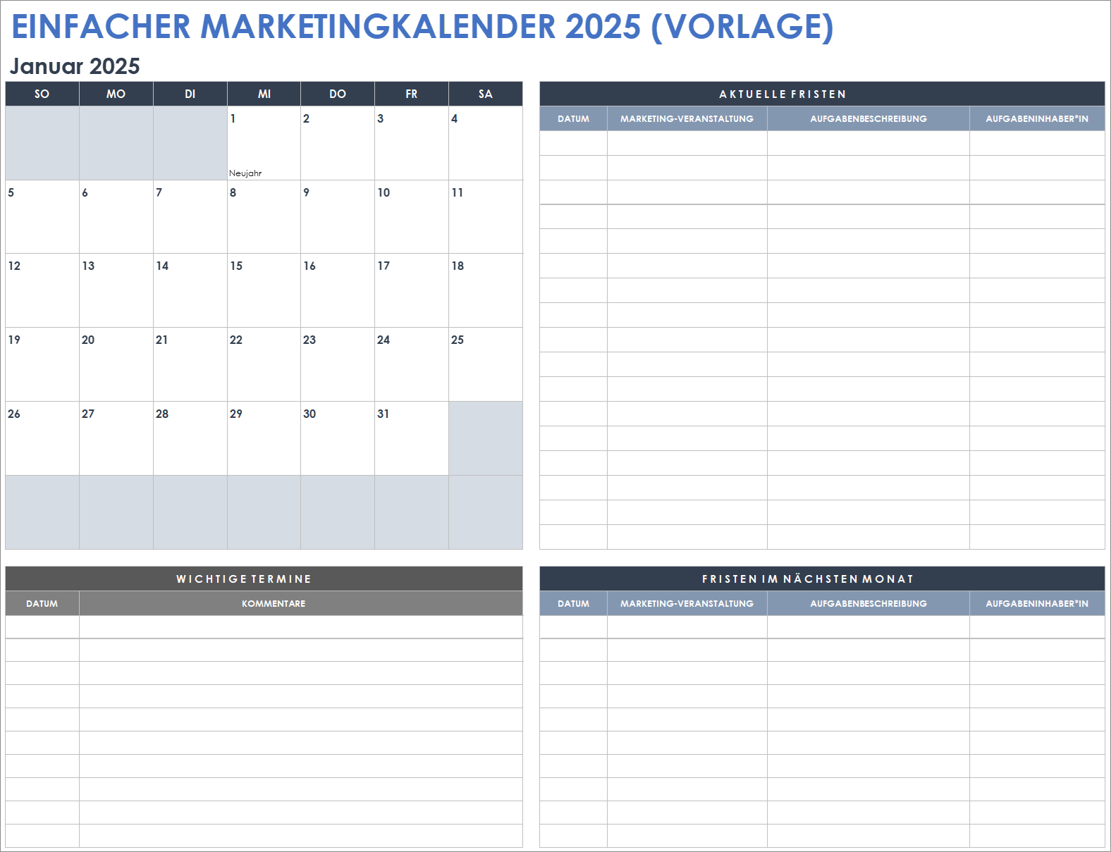  ber 15 Kostenlose Marketing Kalendervorlagen Smartsheet