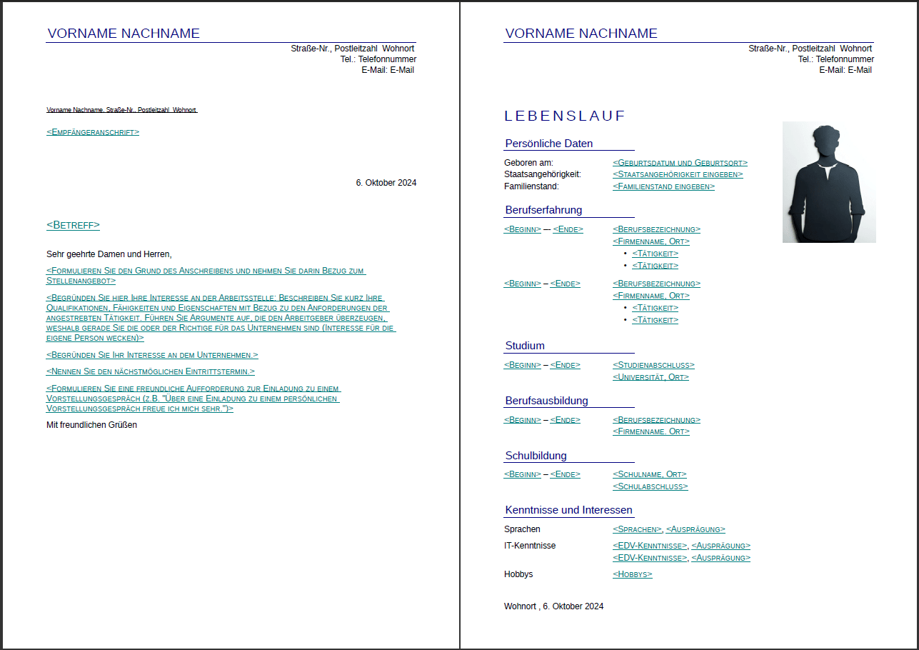 Bewerbungsvorlagen F r Libreoffice