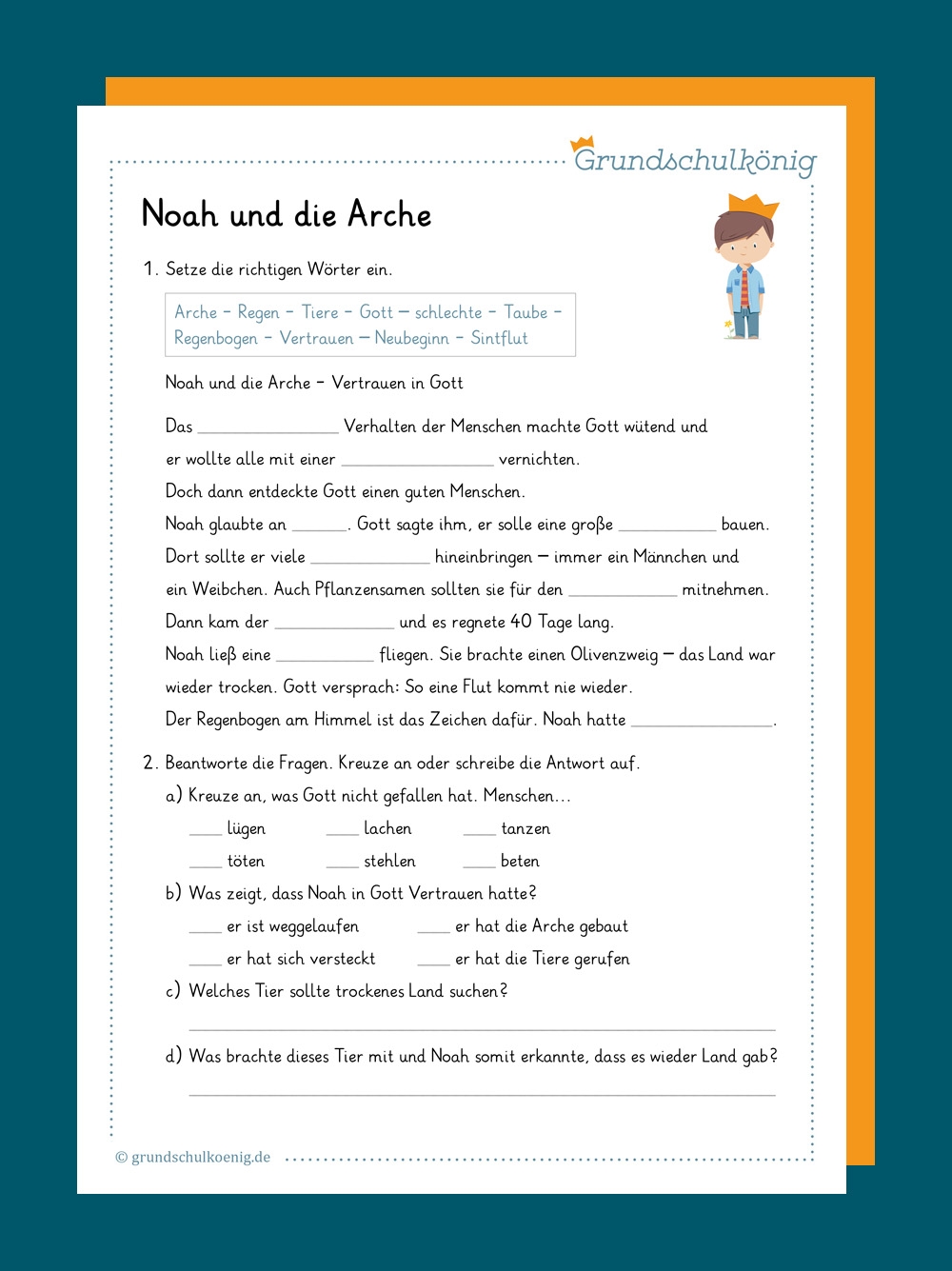 Biblische Geschichten Arbeitsbl tter Religion Grundschule