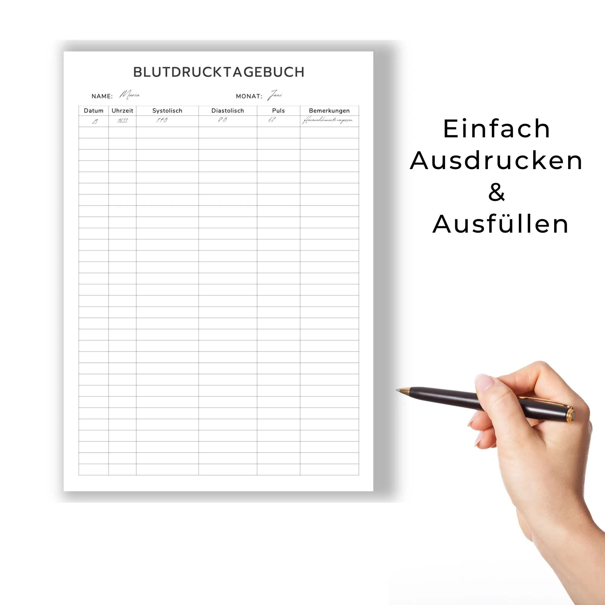 Blutdruckpass Zum Ausdrucken Kostenlos