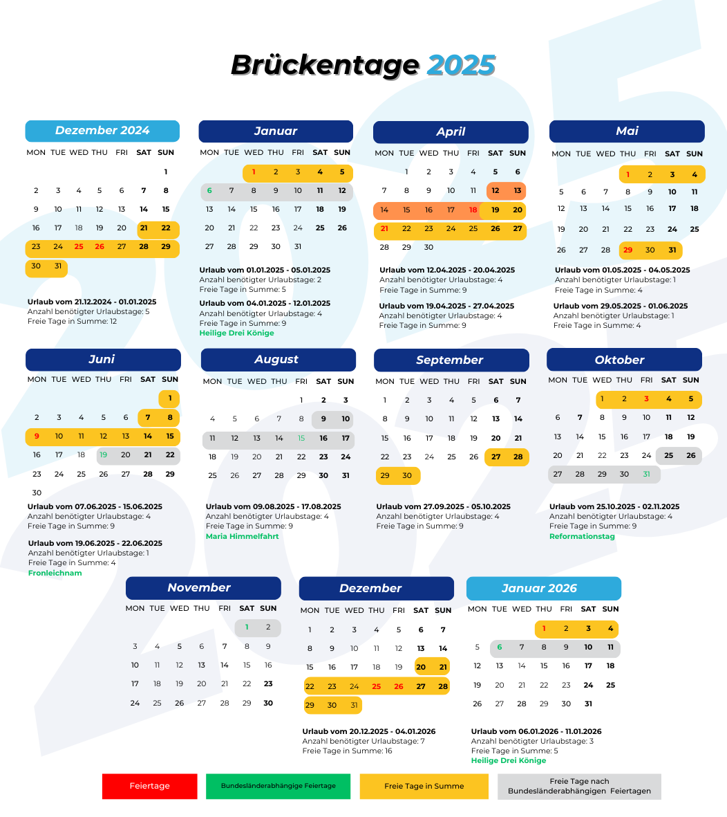 Br ckentage 2026 So Holt Ihr Die Meisten Urlaubstage Raus