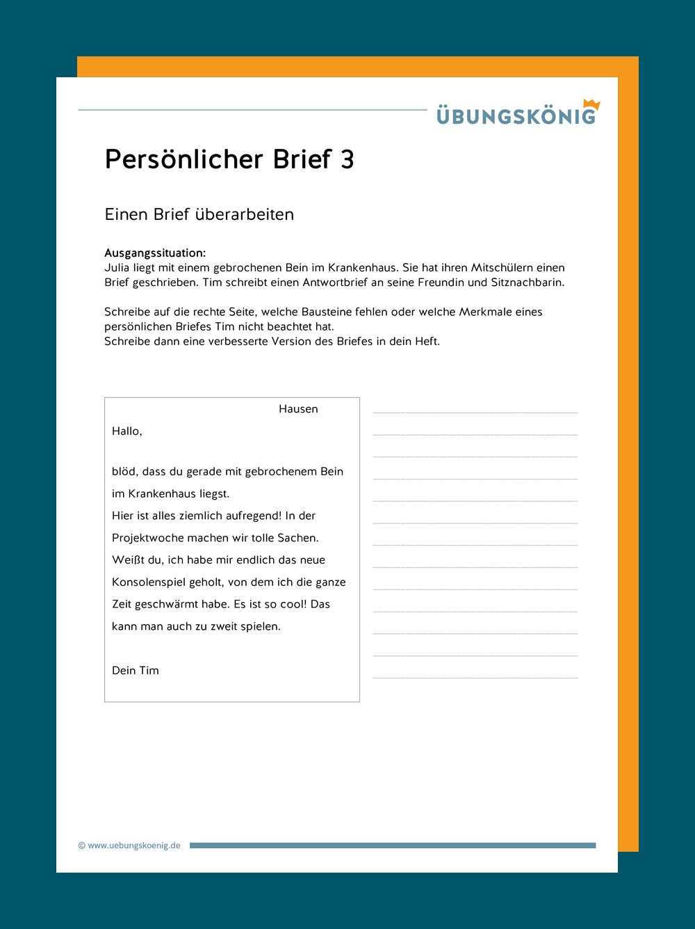 Arbeitsblätter Schreiben Deutsch