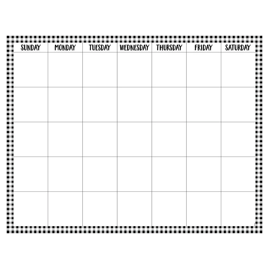Buffalo Check Calendar Chart Creative Teaching Press