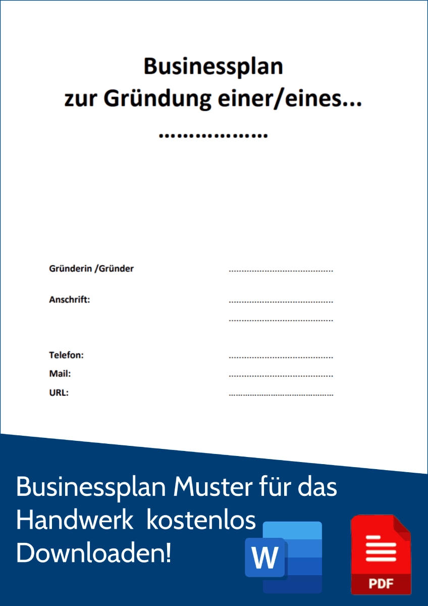 Businessplan Muster Handwerk Gratis Vorlage Beispiele
