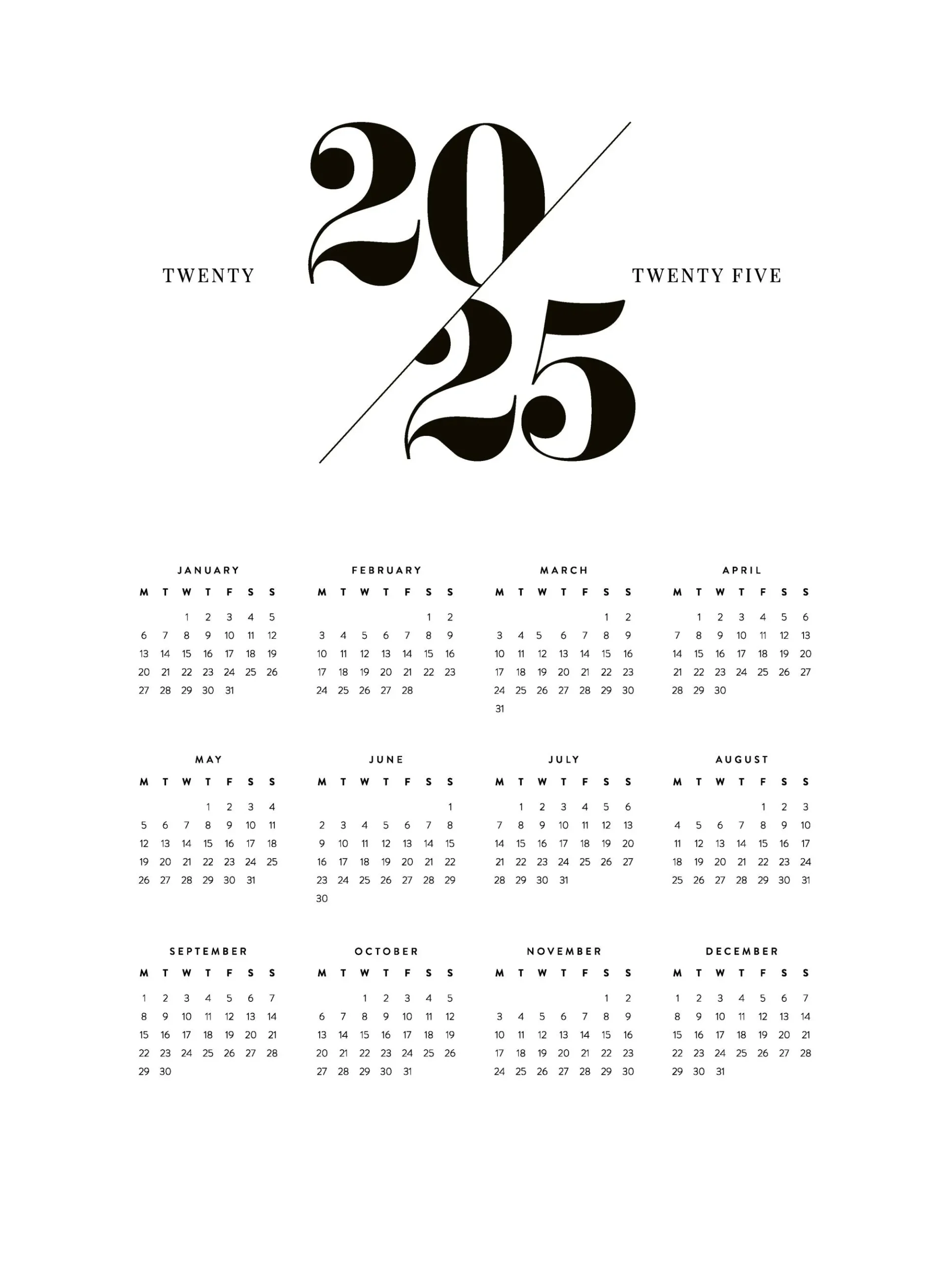 Calendar 2025 Poster