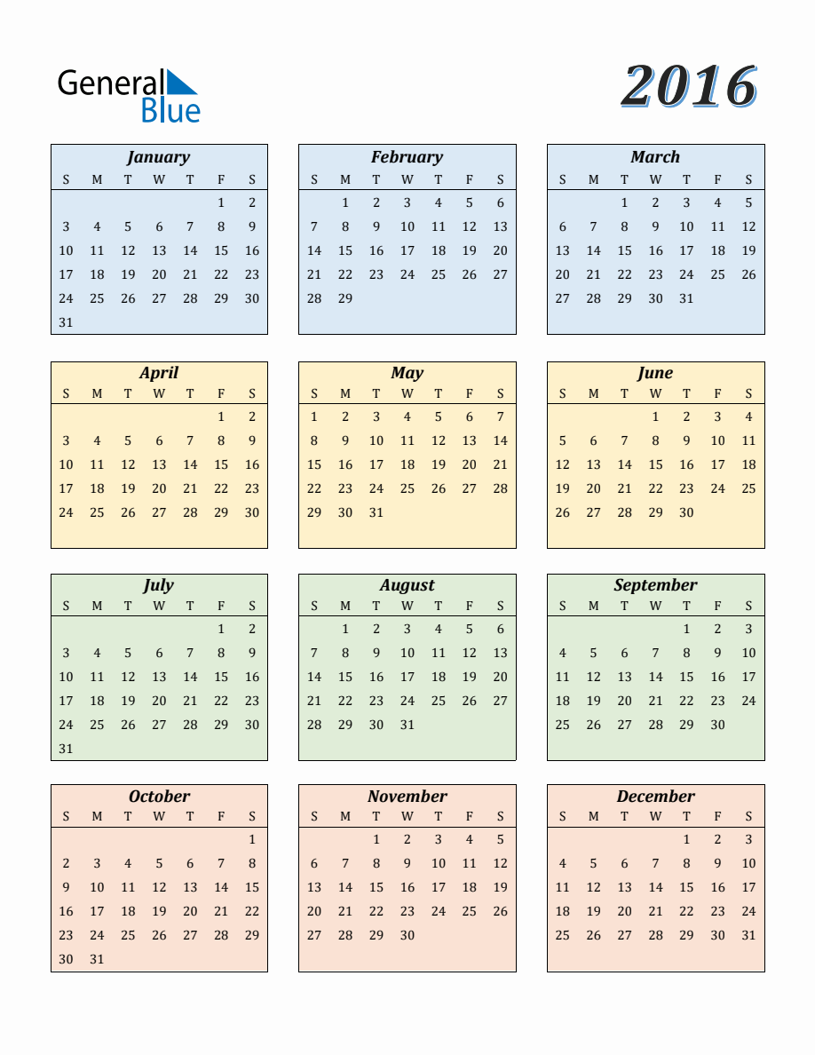 2016 Bis 2022 Kalender