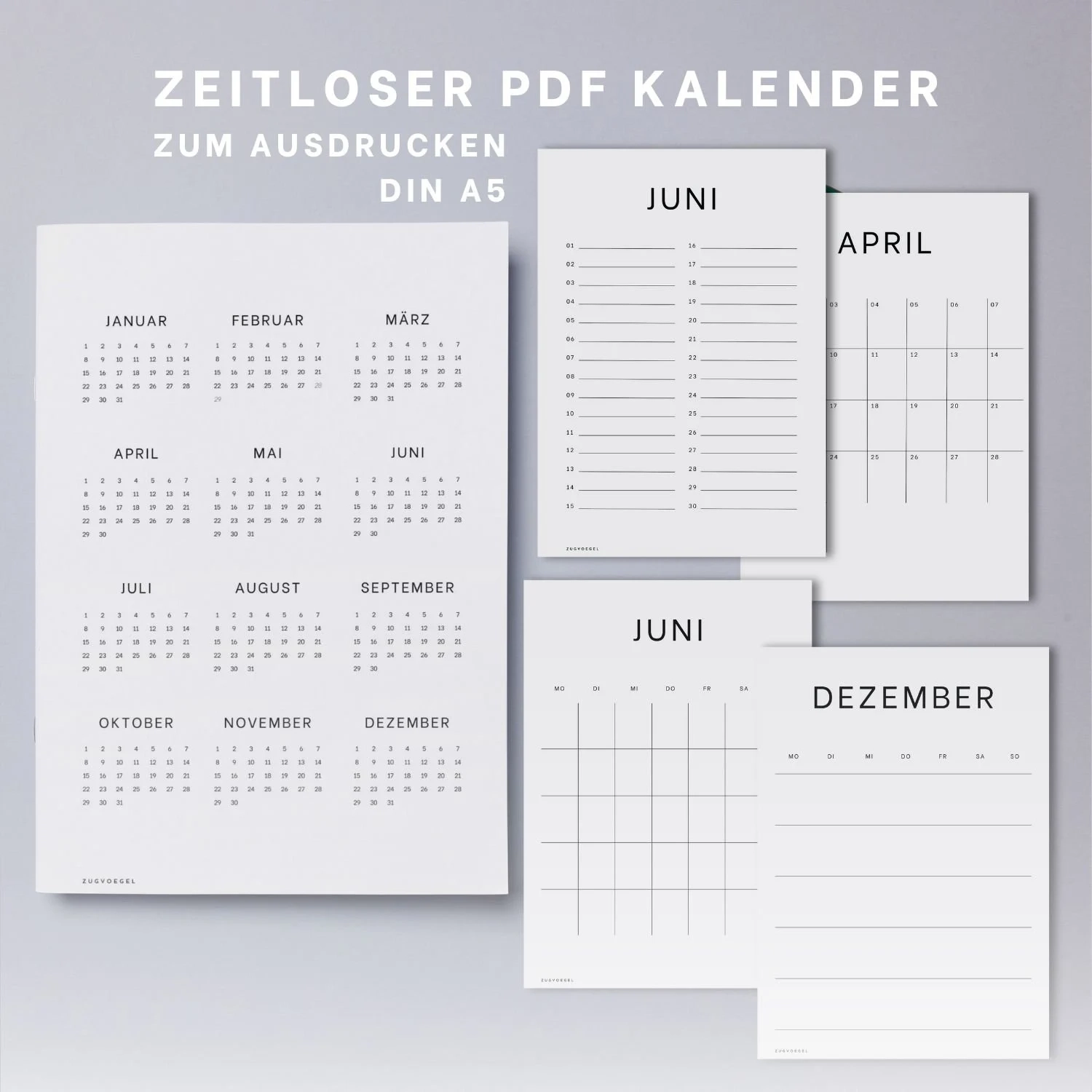 Calendar Without Year Etsy