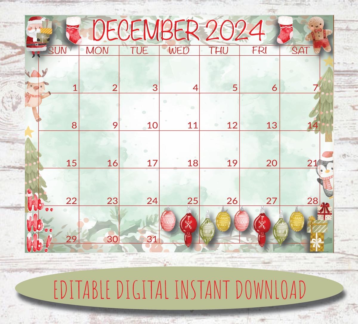 Christmas Digital Calendar Etsy