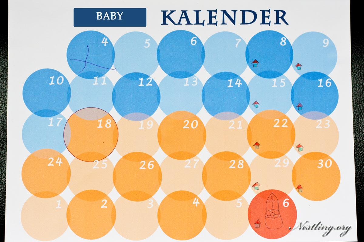Countdown Kalender Zur Geburt F r Geschwister Download Nestling
