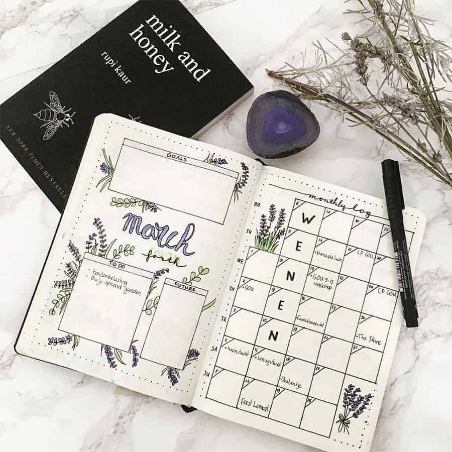 Creative Bullet Journal Calendar Spread Inspirations Masha Plans