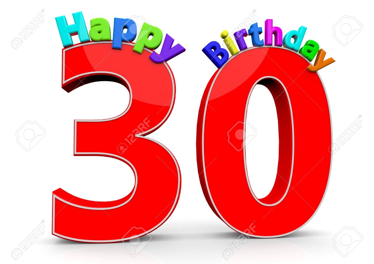 Das Gro e Rote Zahl 30 Mit Alles Gute Zum Geburtstag In Bunten Buchstaben Lizenzfreie Fotos Bilder Und Stock Fotografie Image 40037238 