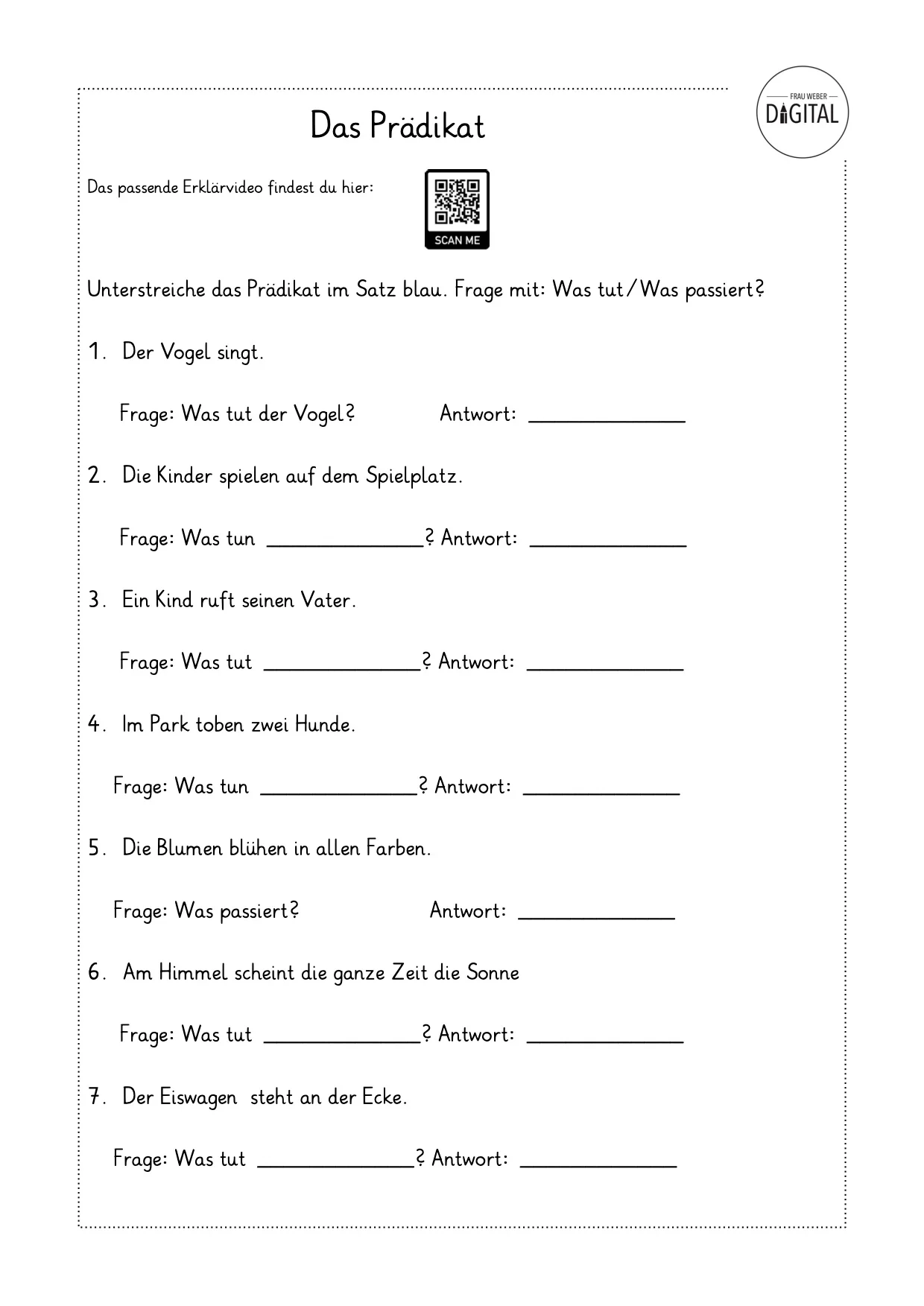Arbeitsblätter 3. Klasse