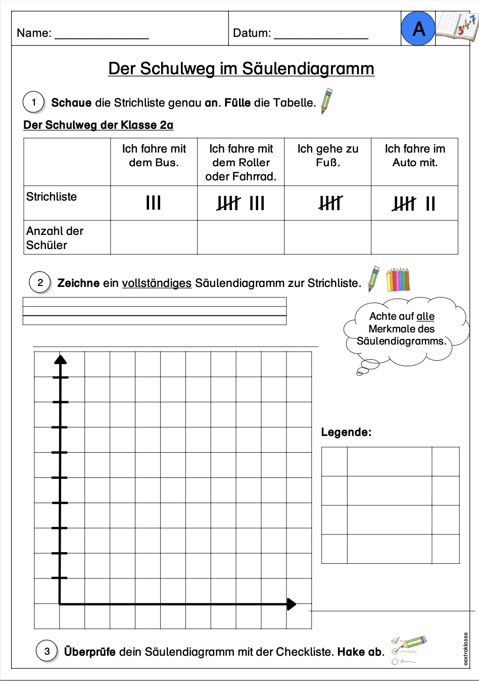 Diagramme Klasse 3 Arbeitsblatt Kostenlos