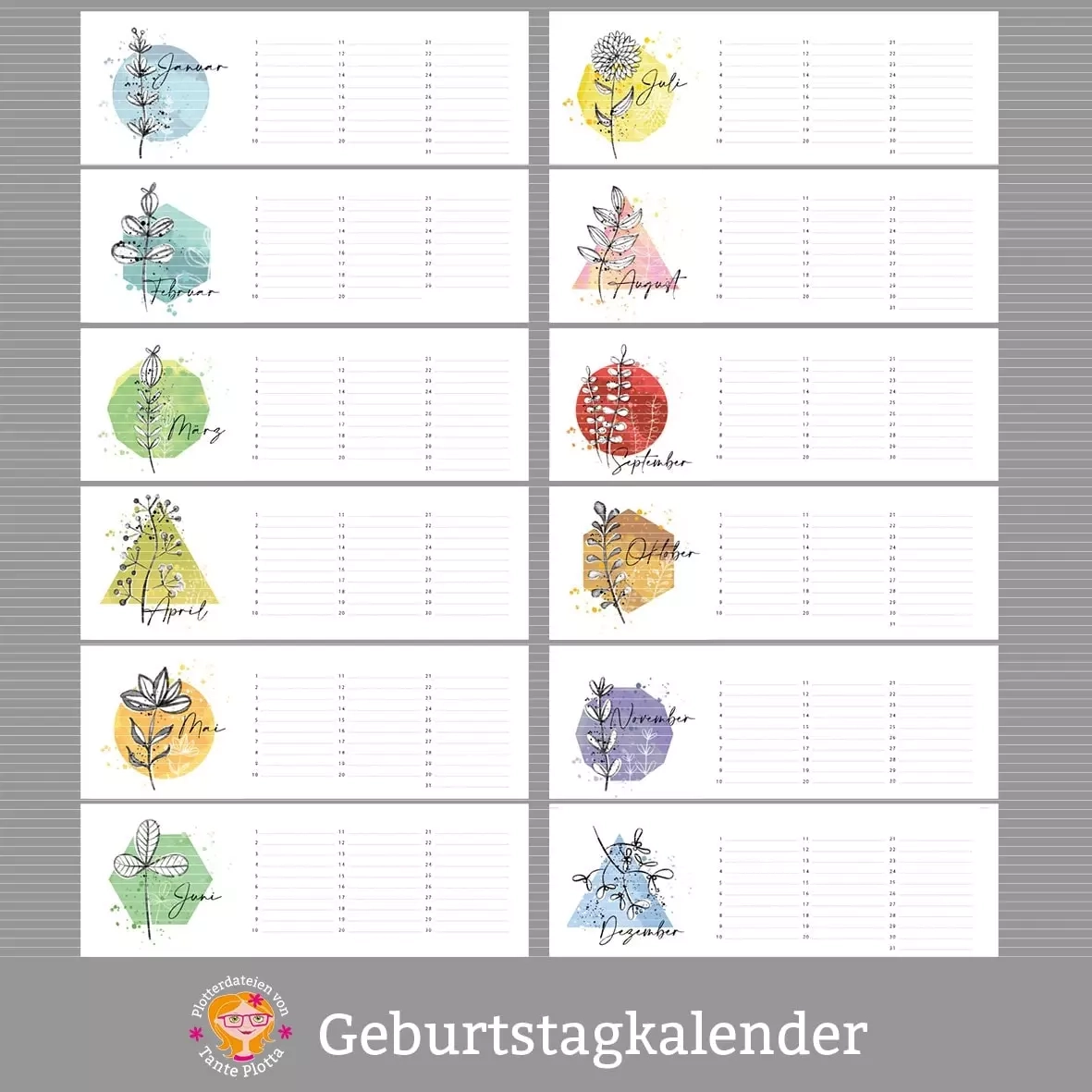 Datei Zum Ausdrucken Geburtstagskalender 