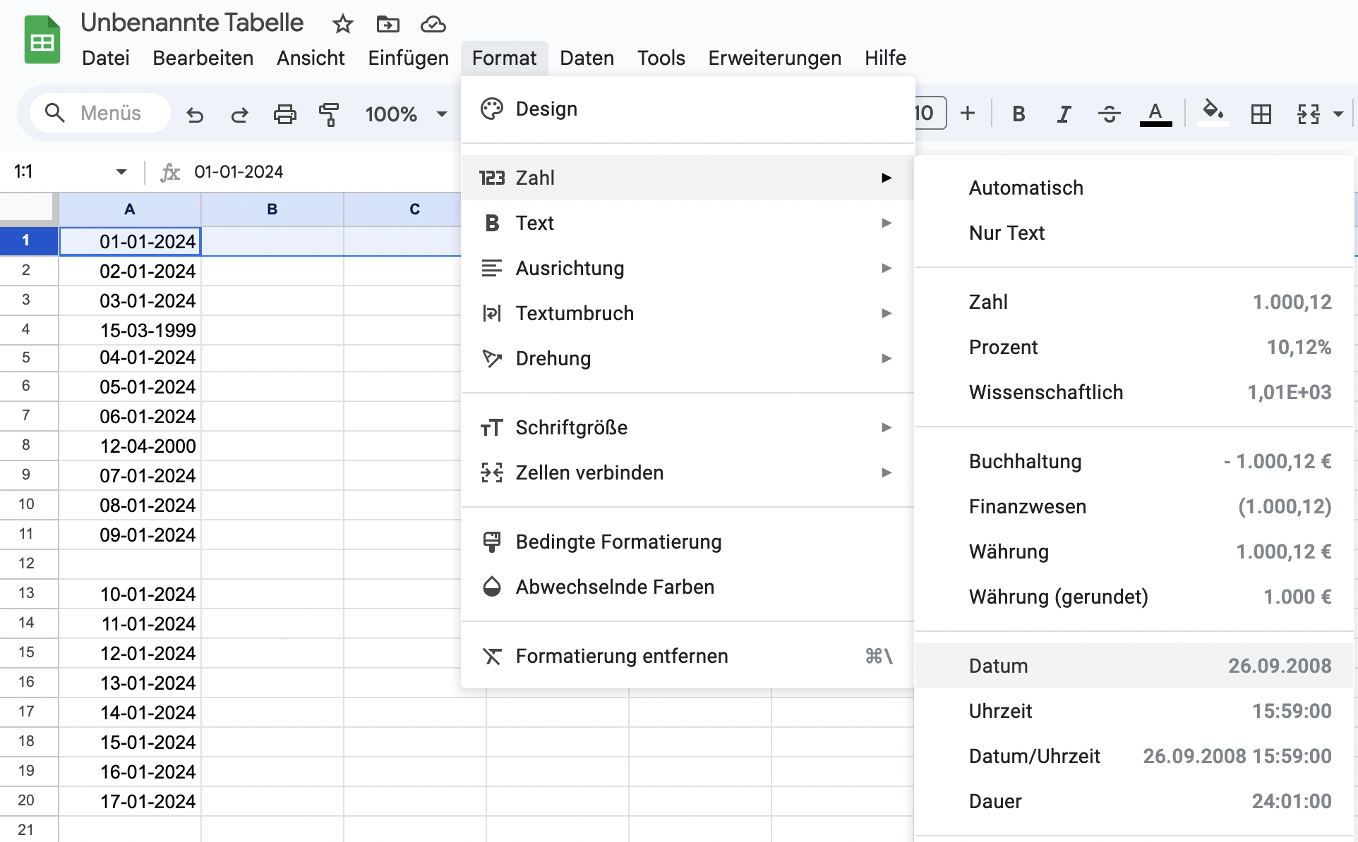Datum In Google Sheets Sinnvolle Tipps Und Tricks IONOS