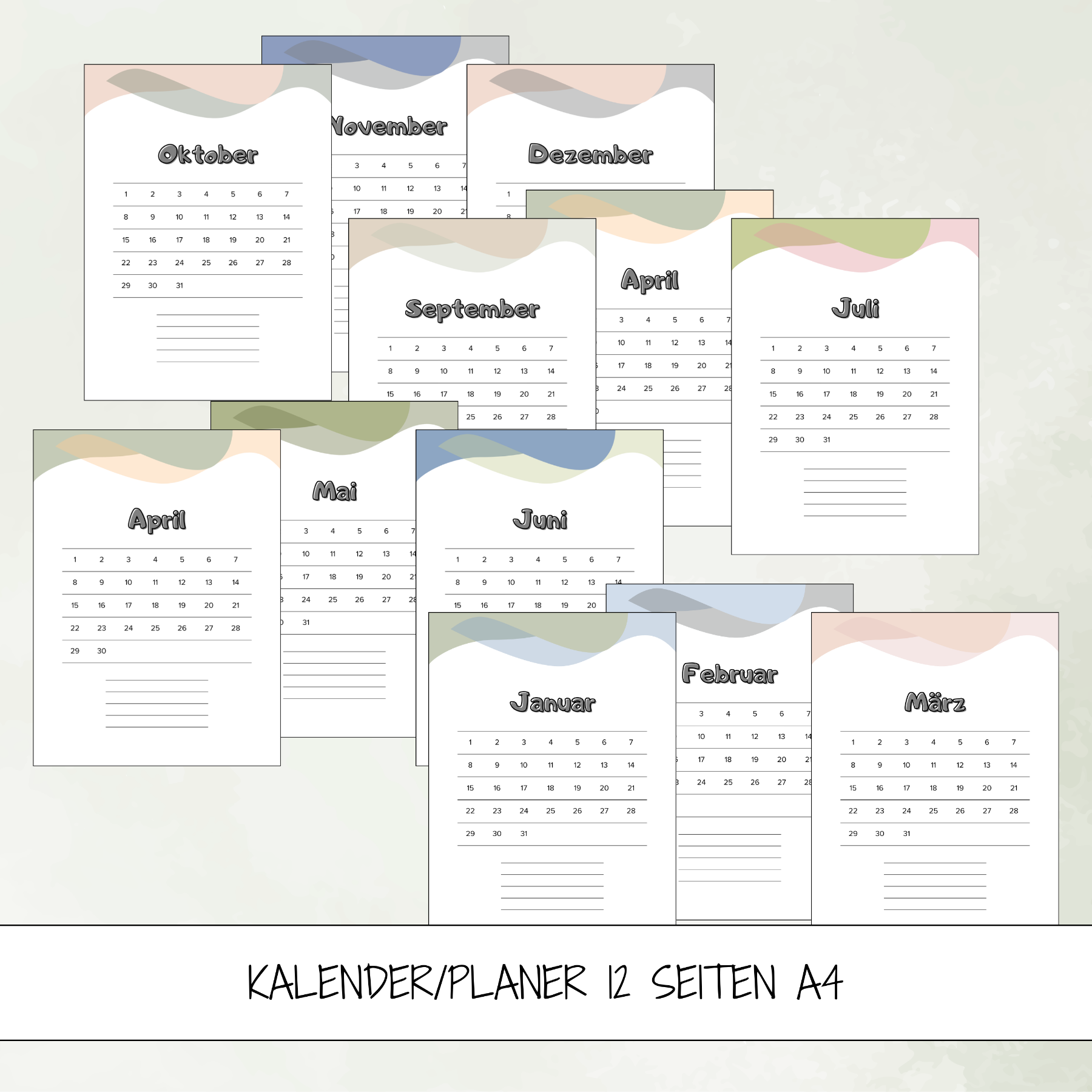 Dauerkalender Immerw hrender Kalender A4 Zum Ausdrucken Kaufen