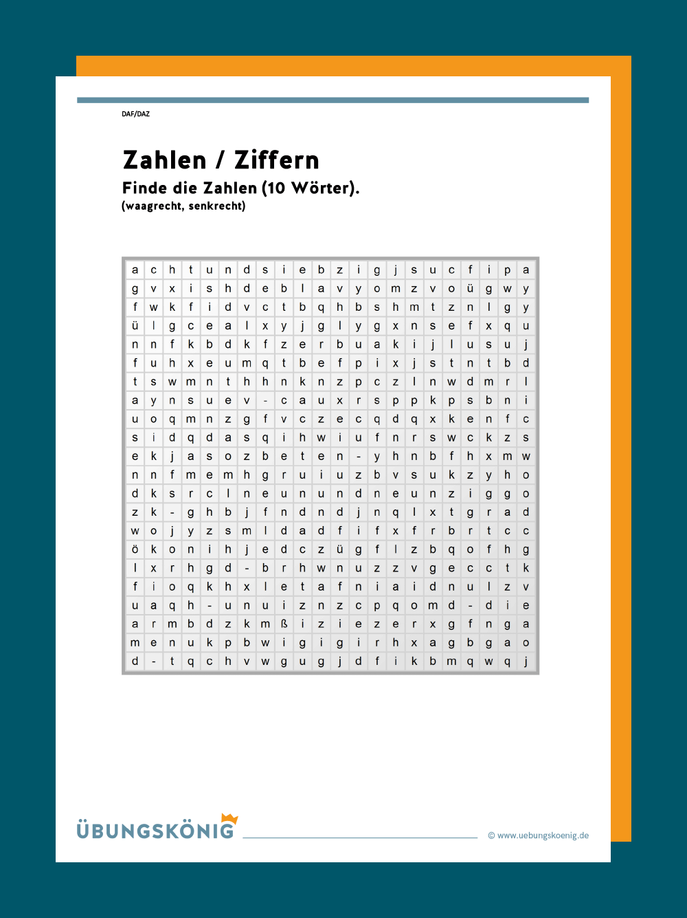 DaZ DaF Kardinalzahlen