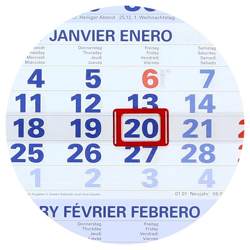 Wandkalender MIT Vier Monaten