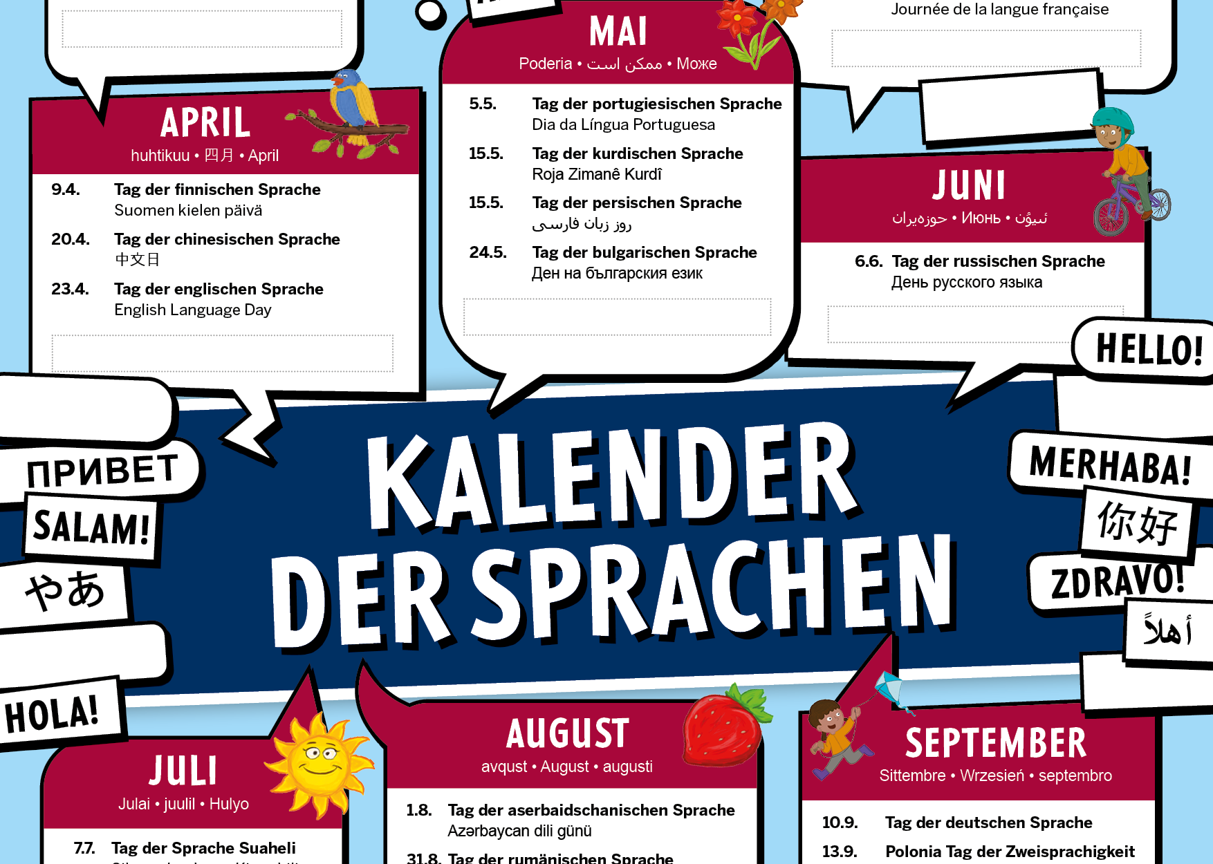 Der Kalender Der Sprachen Bildungsportal NRW