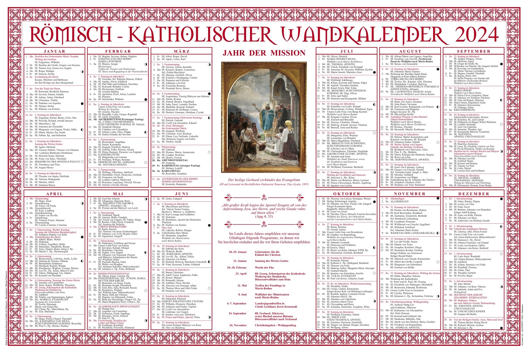 Der Katholische Kalender F r 2024 Ist Erschienen Temesv ri R mai Katolikus Egyh zmegye