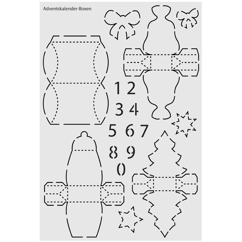 Design Schablone Nr 11 Adventskalender Boxen DIN A4 Schablonen Geschenktaschen Boxen Deko Geschenkartikel Ideen Mit Herz