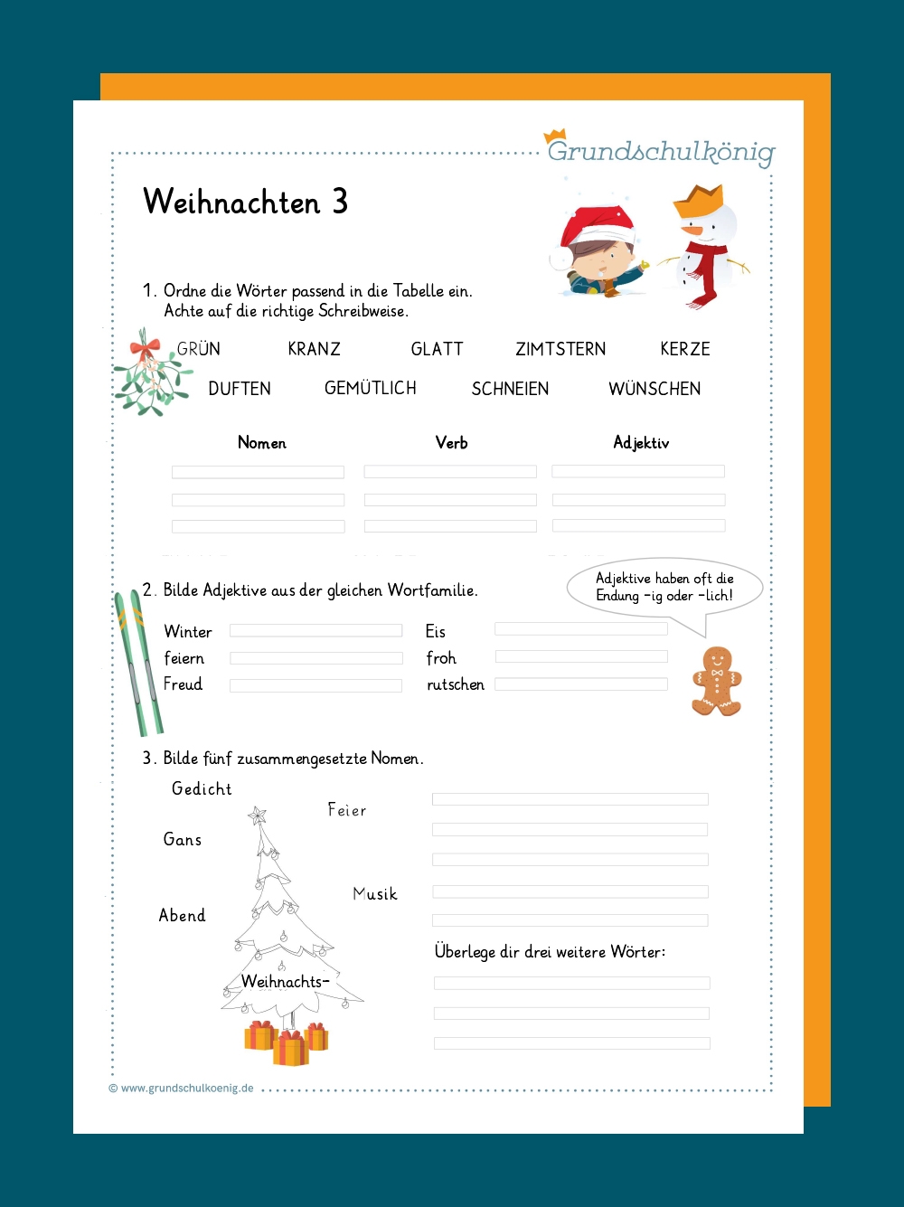 Deutsch Arbeitsbl tter F r Weihnachten Und Winter