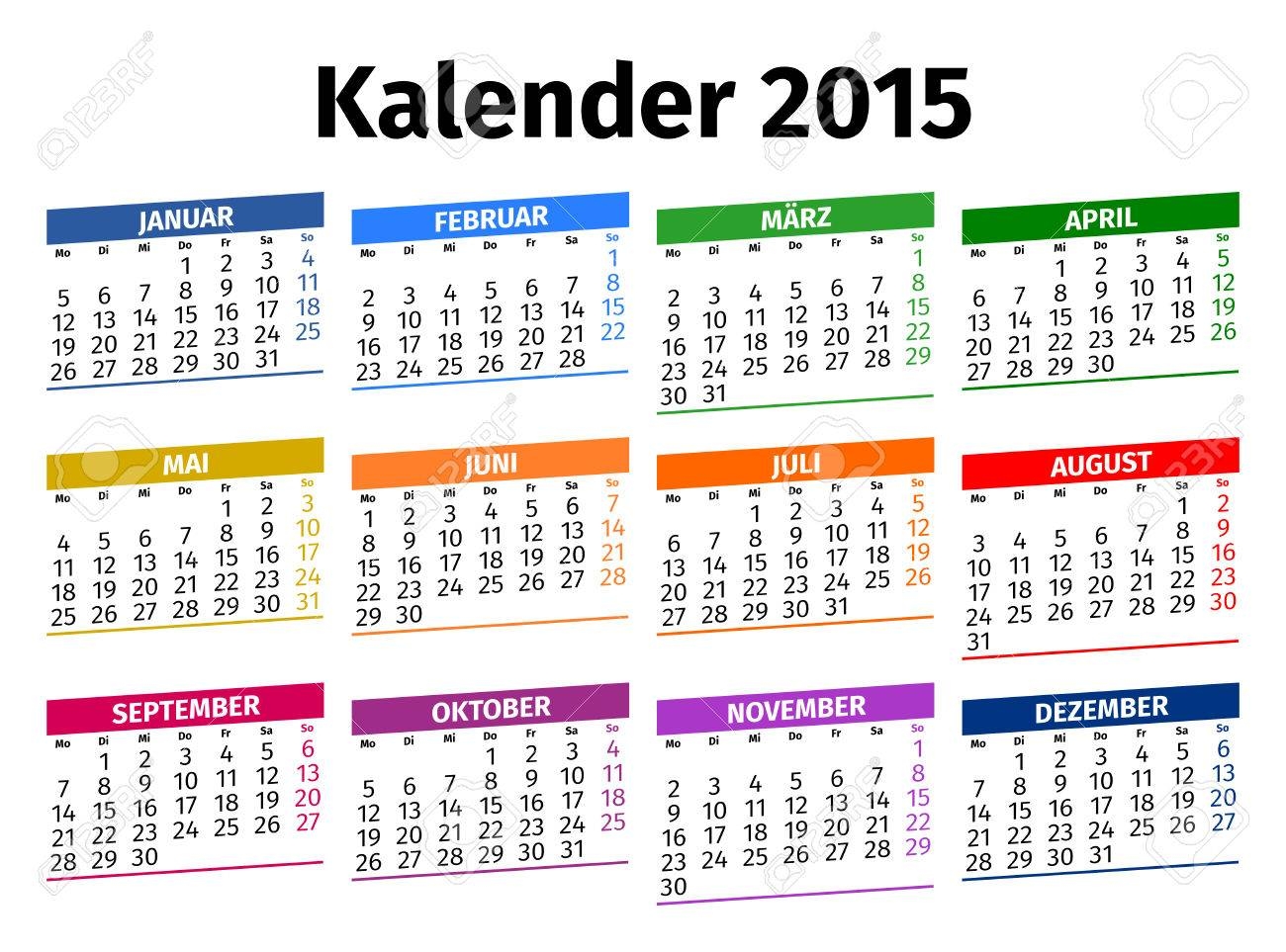 Kalender 2015 Dezember Deutsch