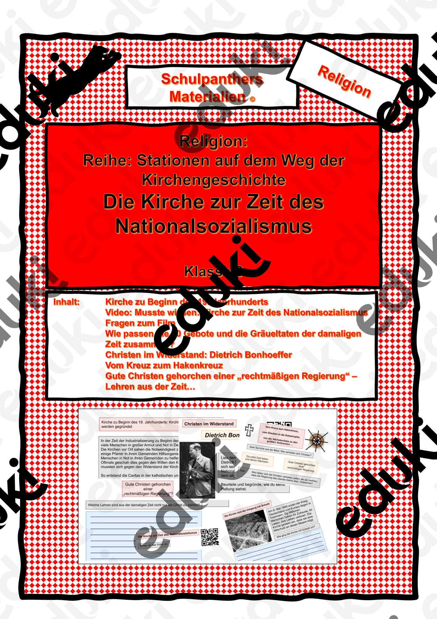 Die Kirche Im Nationalsozialismus Reihe Stationen Kirchengeschichte Unterrichtsmaterial Im Fach Religion