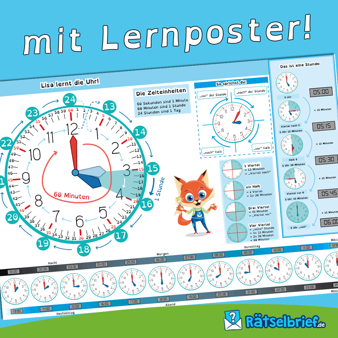 Die Uhr Lernen F r Kinder Personalisiertes Lernheft Mit Erkl r Geschichte