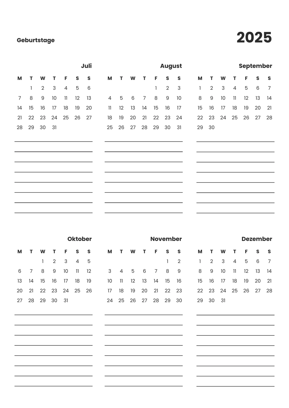 Digitaler Kalender 2025 Wochen Und Monatsplaner Als PDF Download GeoSign K chenmanufaktur