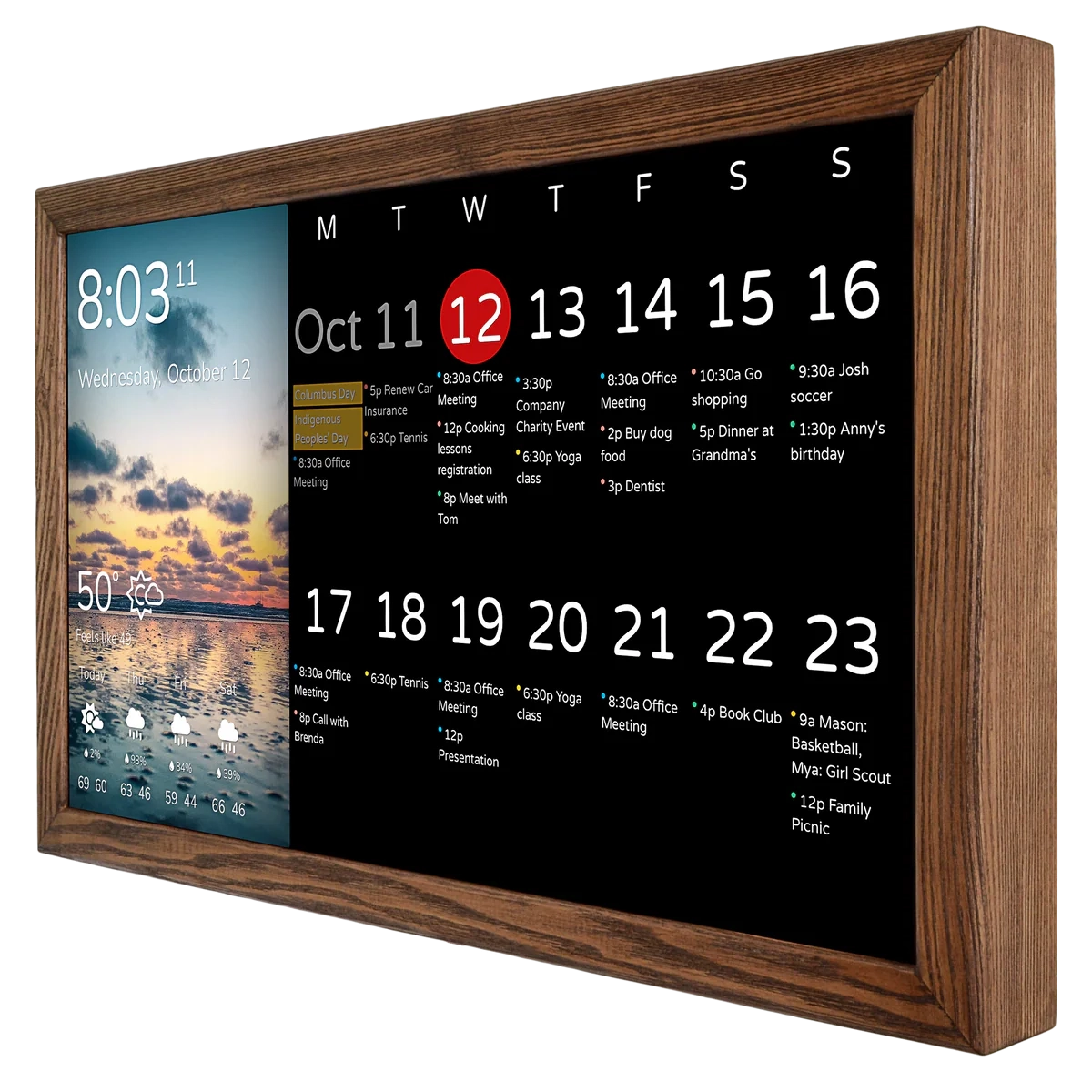 Digitaler Wandkalender 24 Zoll Smartnmagic