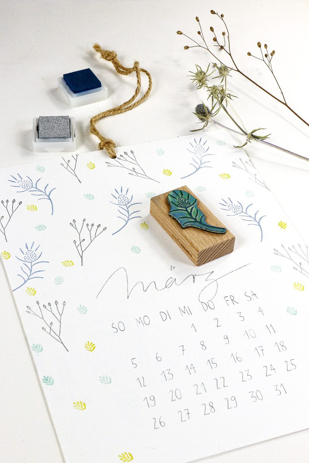 DIY Kalender Stempeln Kalendervorlage Zum Download