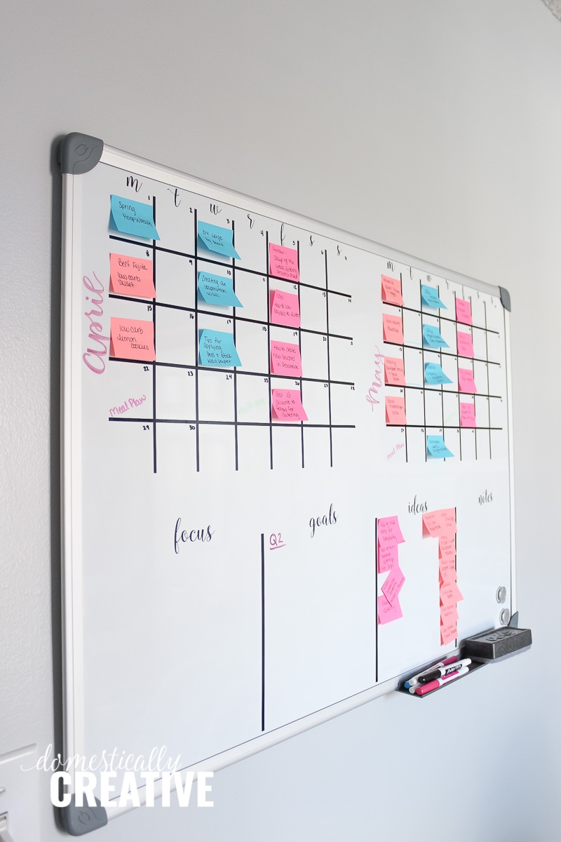 DIY Whiteboard Calendar And Planner Domestically Creative